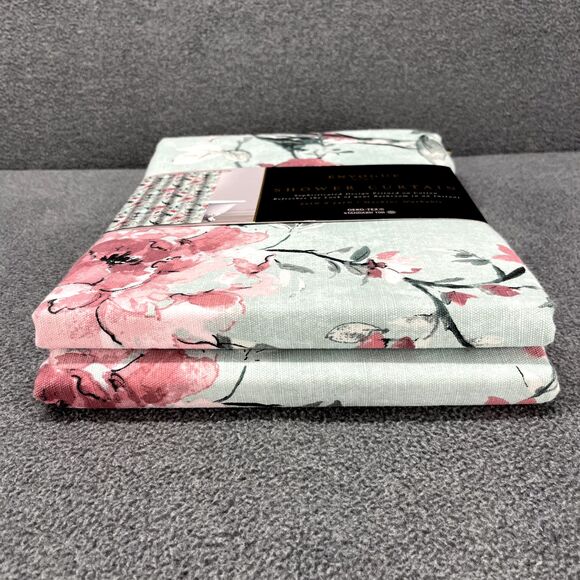 Envogue Home Shower Curtain 100%‎ Cotton Floral Pink Tael Rose cottage 72" X 72" - Picture 9 of 9